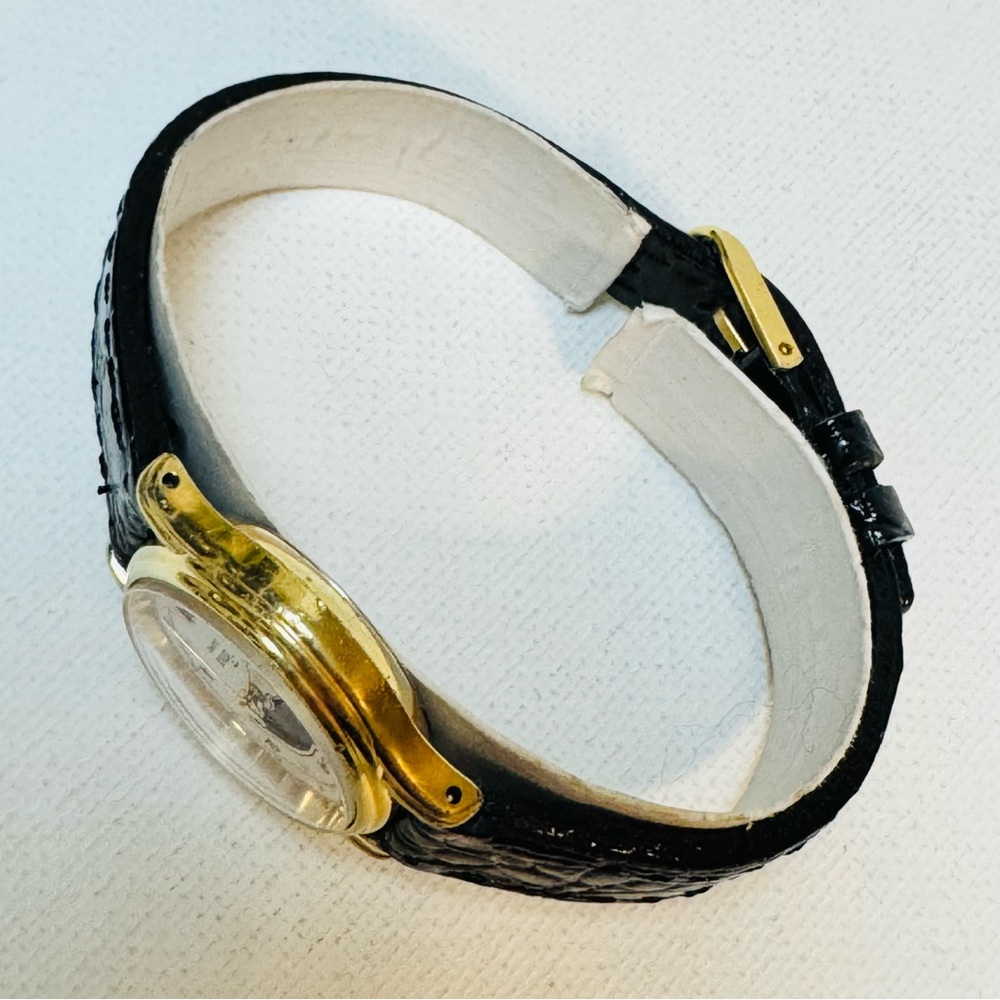 Vintage 1994 Timex Sun/Moon Day/Night Women's Gold Date Watch Black Leather - Picture 5 of 13